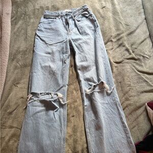 Abercrombie & Fitch Light Blue Distressed Flare Jeans 4L 27